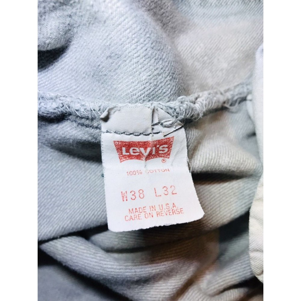 Vintage USA Levis Gray Acid Wash Mens 38x32 Button Fly Jeans Pants - Picture 7 of 10